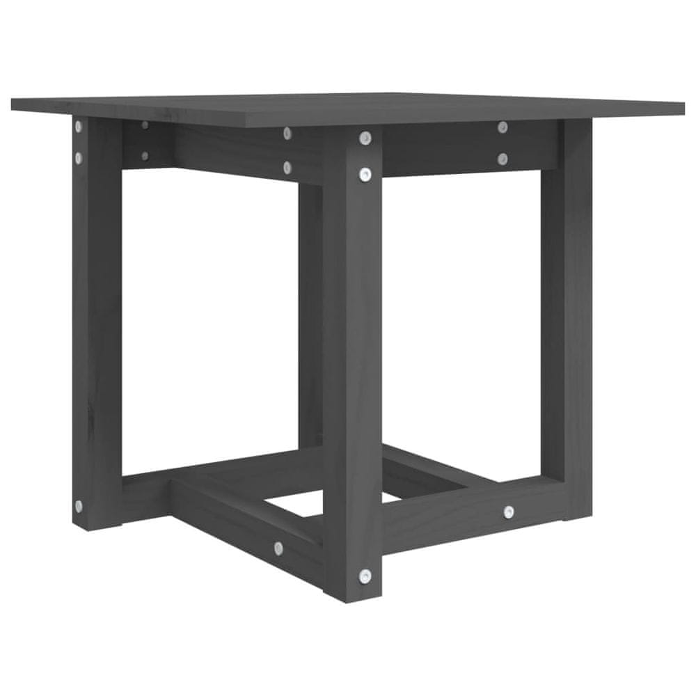 Vidaxl Konferenčný stolík sivý 50x50x45 cm borovicový masív